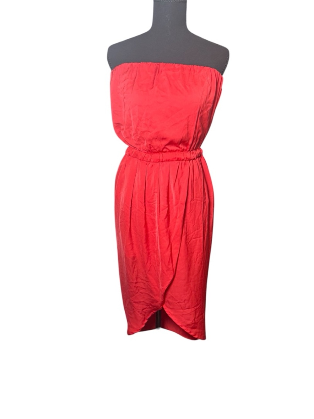 Strapless Red Maxi Dress high low and lined‎